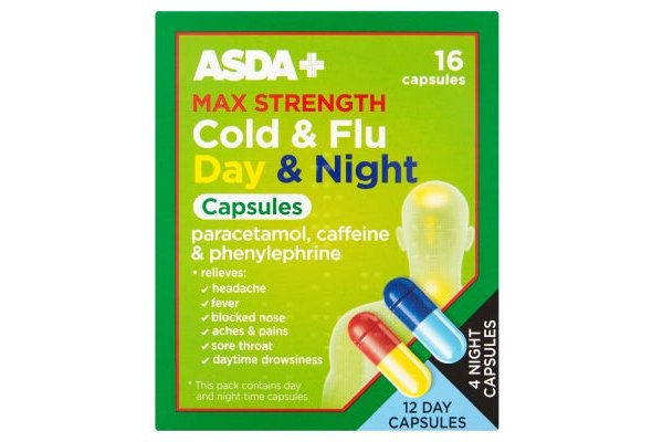 Asda Max Strength Cold & Flu Day & Night Capsules 16 Capsules