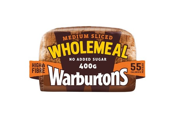 Warburtons Wholemeal Medium Sliced Bread Loaf 400G