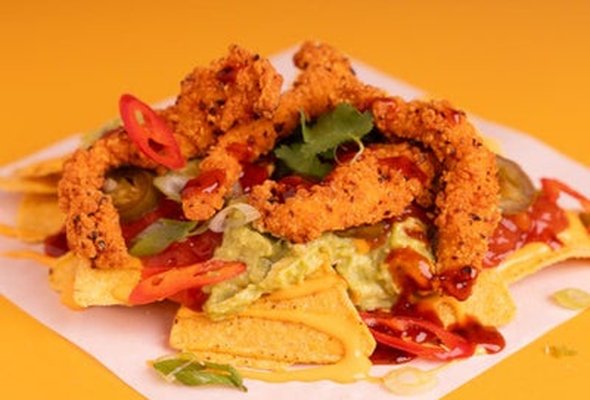 Spicy Chicken Nachos for One