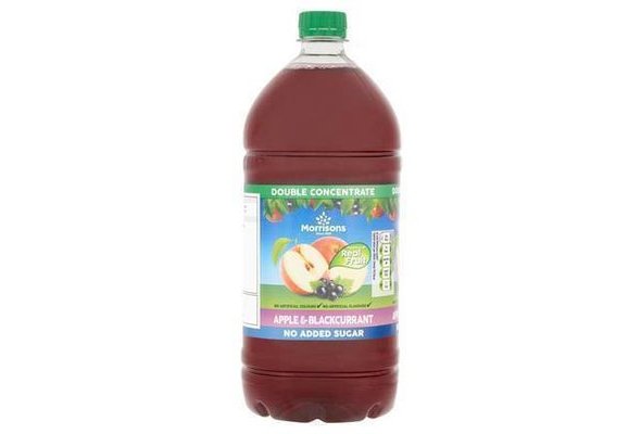 Morrisons Apple & Blackcurrant No Added Sugar Squash 1.5ltr