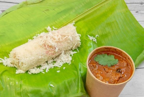 Steam Rice/ Puttu with Chicken Chettinad