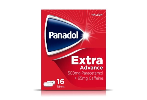 Panadol Extra Advance Painkillers, 500mg Paracetamol and 65mg Caffeine Tablets, 16's