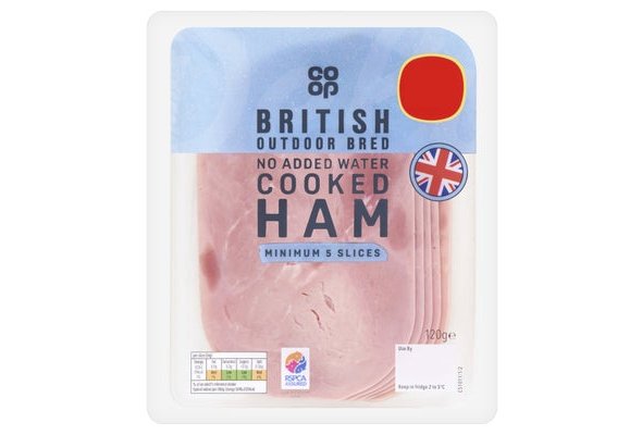 Co-op 5 British Outdoor Bred Cooked Ham 120g