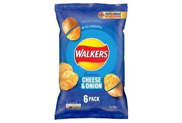 Walkers Cheese & Onion 25g 6pk