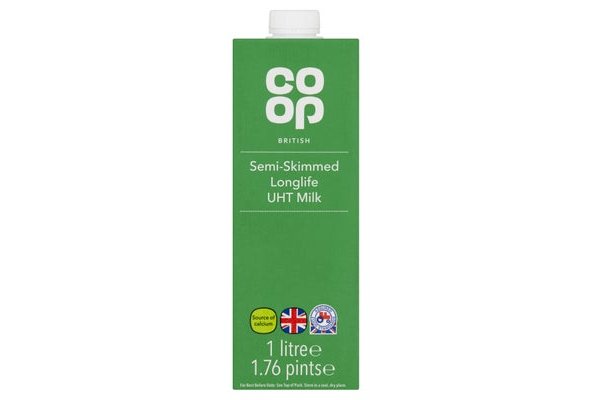 Co-op Semi-Skimmed Longlife UHT Milk 1.76 Pints/1 Litre