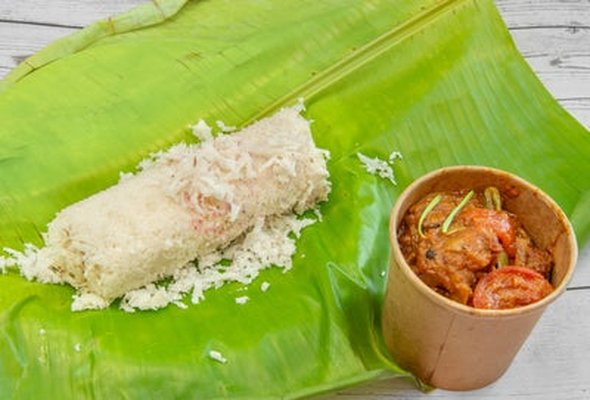 Steam Rice/Puttu with Chicken Roast