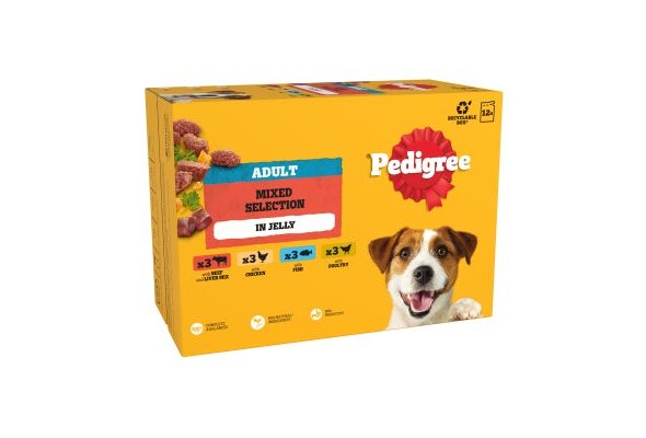 PEDIGREE Adult Wet Dog Food Mixed Selection in Jelly 12 x 100g Pouch