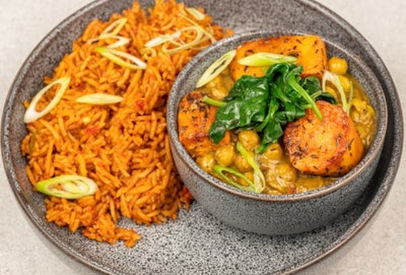 West African Chickpea & Sweet Potato  Coconut Curry