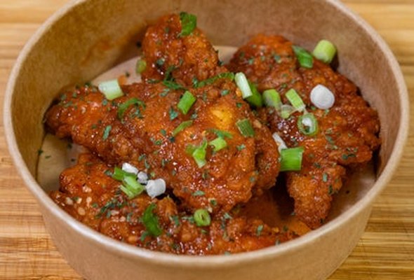 Sweet and spicy Korean dipped chicken strips