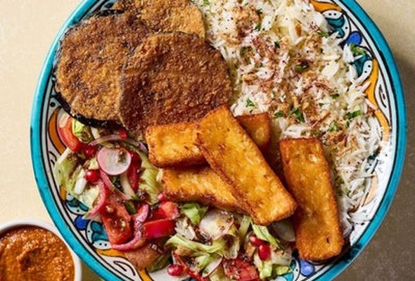 HALLOUMI + AUBERGINE PLATE