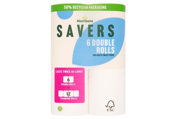 Morrisons Savers Double Toilet Roll 6pk