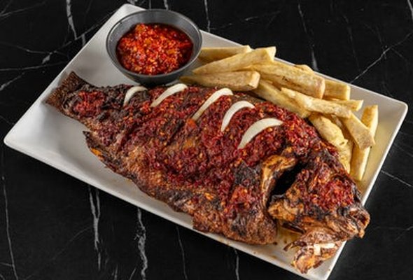 Grilled Tilapia Fish with Yam
