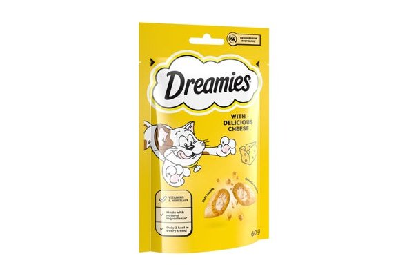 DREAMIES Cat Treat Biscuits With Cheese Flavour 60g