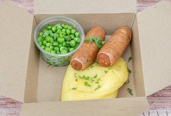 KID Sausage , Chips / Mash &  Veg