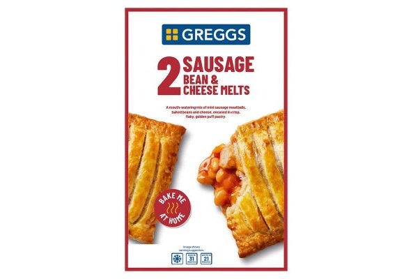 Greggs 2 Sausage Bean & Cheese Melts 308g