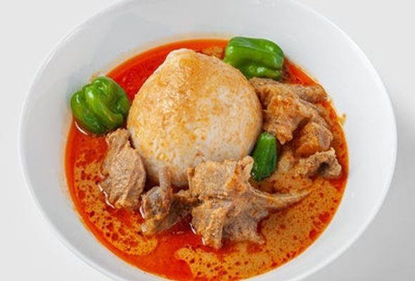 Omo Tuo & Peanut Soup - Meat